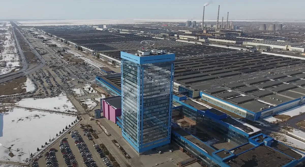 Территория завода Автоваз в Тольятти. Фото: скрин видео