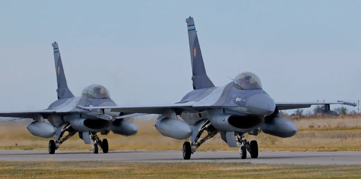 The opening ceremony of the European F-16 Training Center, at the 86th Air Base in Borcea, Romania, 13 November 2023. Photo: EPA-EFE / Robert Ghement