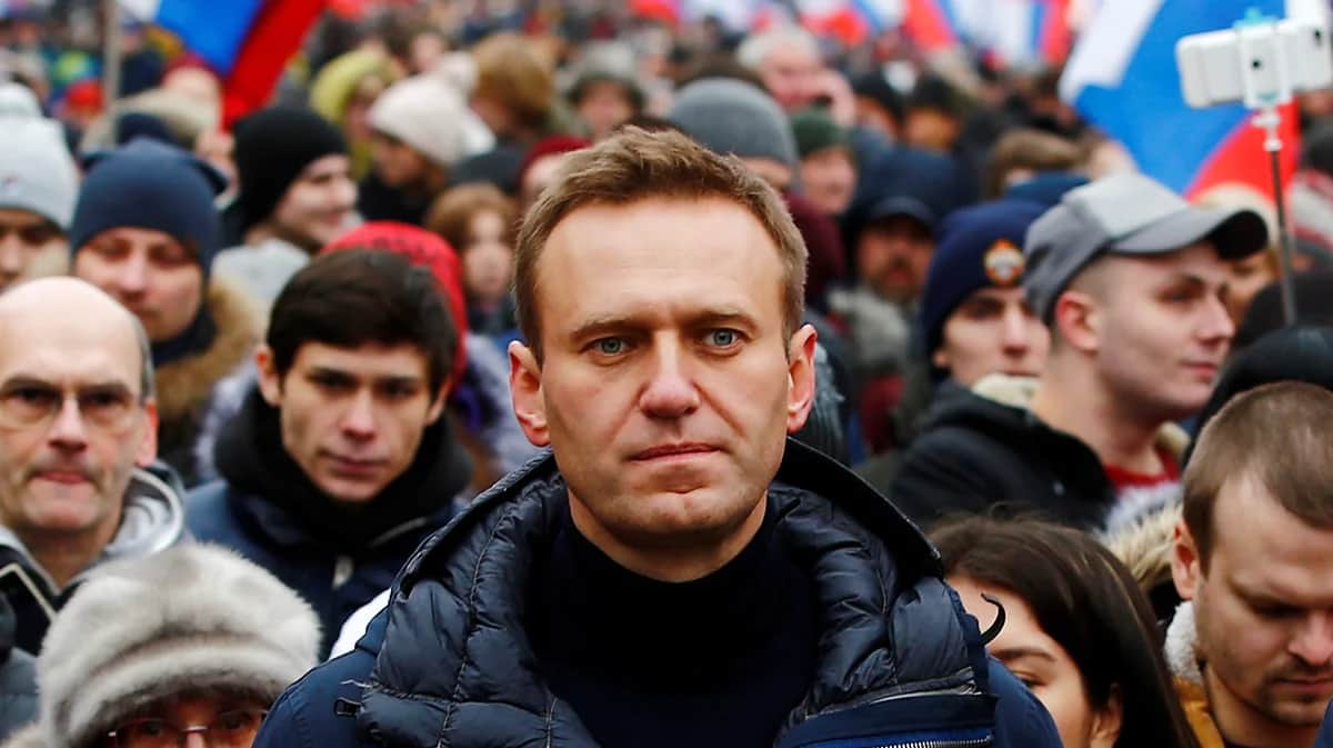 Алексей Навальный участвует в марше на Страстном бульваре в память о Борисе Немцове в четвертую годовщину его смерти, Москва, 24 февраля 2019 года. Фото: Sefa Karacan / Anadolu Agency / Getty Images