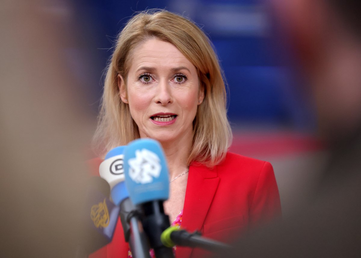 Кая Каллас перед началом саммита ЕС в Брюсселе, Бельгия, 23 октября 2025 года. Фото: Olivier Matthys / EPA