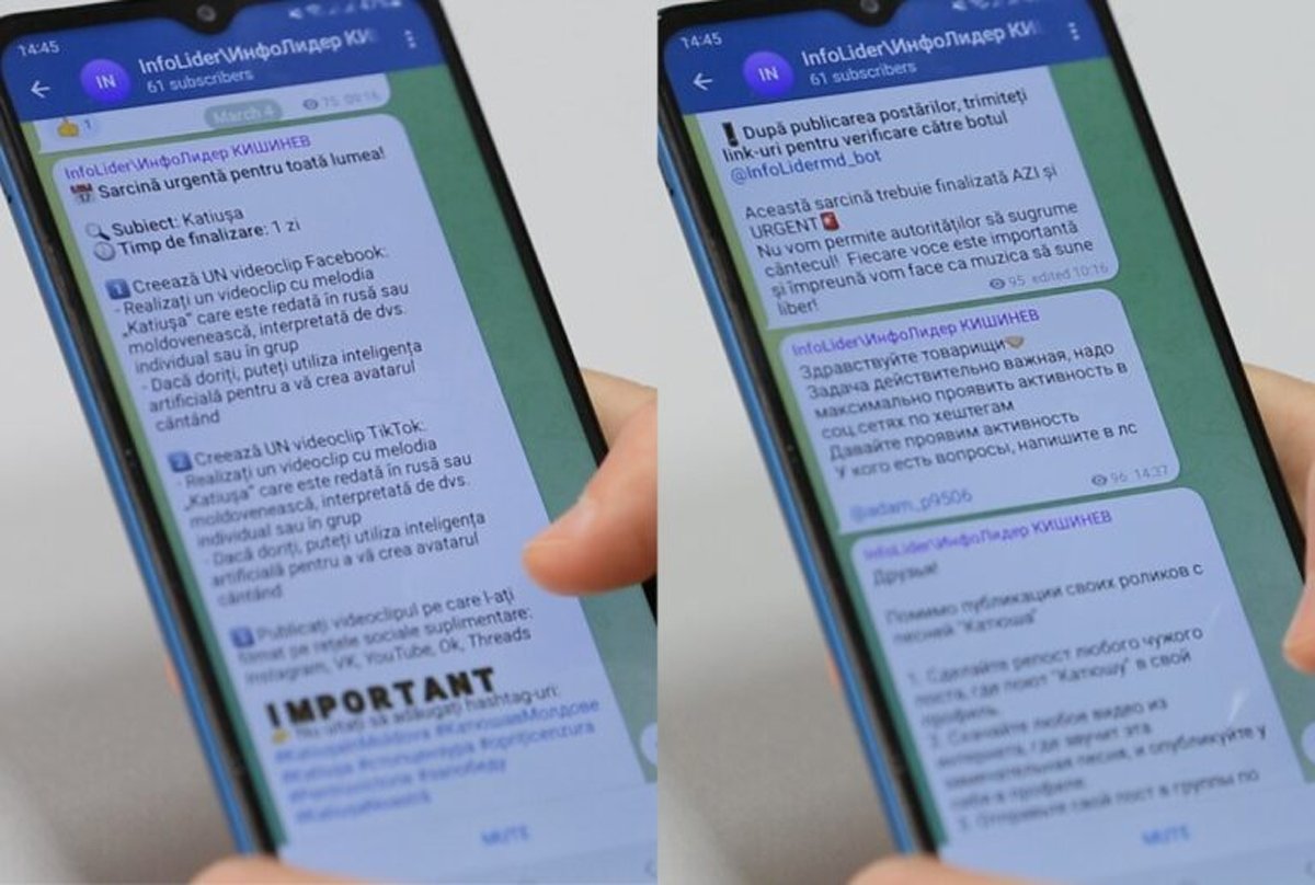 Задание, поставленное в проекте «ИнфоЛидер» для кампании «Катюша». Фото: Ziarul de Gardă