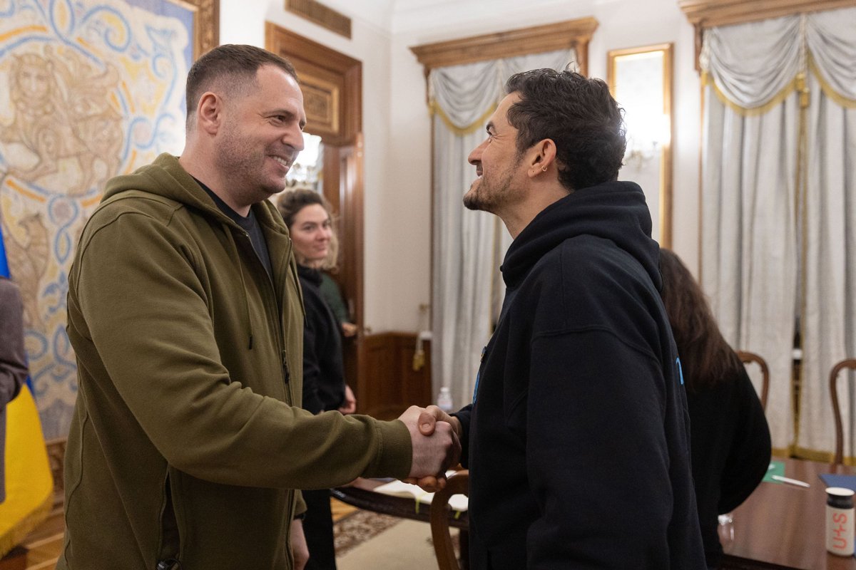 Андрей Ермак и Орландо Блум, Киев, 27 марта 2023 года. Фото:  Офис Президента Украины